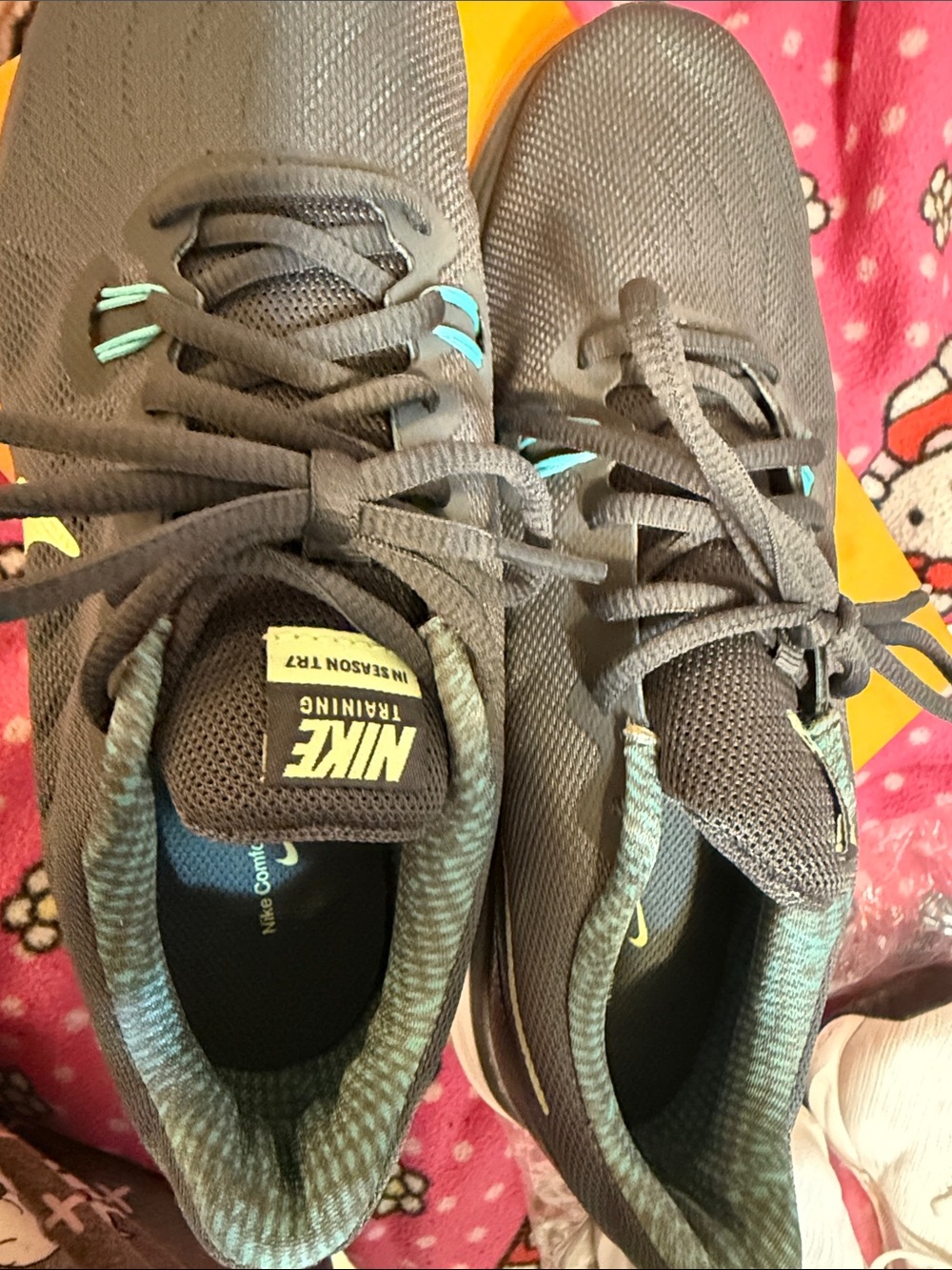 Nike Black and Teal Training Sneakers